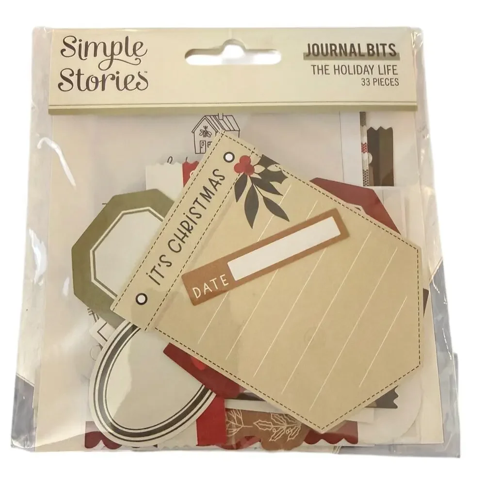 Single Stories Journal Bits The Holiday Life 33 Pieces Scrapbooking